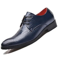 CYOU Merek 2017 Baru Fashion Gaya Buaya Sepatu Baju Pria, Berkualitas Tinggi Pria Oxford, Oxford Sepatu untuk Pria (Biru)-Intl