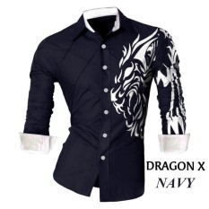 CYS - Kemeja Casual Pria Dragon X Lengan Panjang
