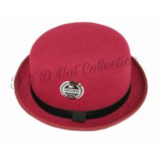 D & D Hat Collection Bowler Hat / Topi Fedora Bowler Chaplin Dewasa New Edition – Marun