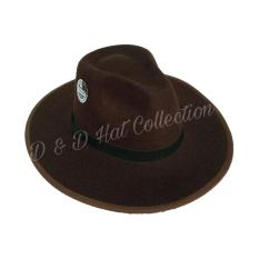 D & D Hat Collection Fedora Panama Wide Brim Hat Gangster Cap / Topi Fedora Brim Lebar - Coklat Tua