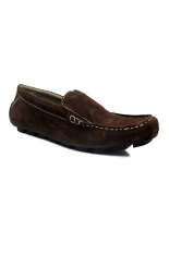 D-Island Shoes Moccasine Slip On Lacoste Suede Dark Brown