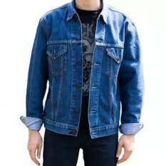 D1NY Collection Jaket Denim Jeans Ariel Pria Biru Bio Wash