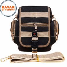 D' Pack Tas Selempang Pria 8 Inchi 001 Polyester Canvas Casual - Black