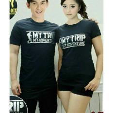 D'COUPLE Kaos Couple MY TRIP MY ADVENTURE ( Silver ) Baju Pasangan Kaos Pasangan T-SHIRT