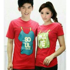 D'COUPLE T-Shirt Kaos Pasangan Baju Pasangan Kaos Couple SOUL MATE JEMUR Merah