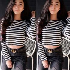 Damai fashion - baju atasan crop wanita vivo salur - konveksi tanah abang