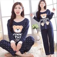 DAMAI FASHION JAKARTA - baju tidur - piyama NAVY bear - konveksi tanahabang