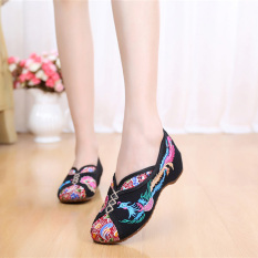 Dan Nyaman Musim Semi atau Musim Panas Set Baru Kaki Sepatu Kain Bekas Bordir Sepatu Sepatu (Hitam) (Hitam)
