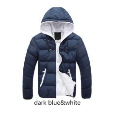 Biru Tua Putih Pria Jaket Bulu Angsa Sambatan 2017 Baru Tiba Musim Gugur Jaket Bulu Halus Musim Dingin Berkerudung Jaket Musim Dingin untuk Pria Fashion Mens Bersama Pakaian Mantel Ukuran Lebih- internasional