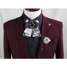 Dasi Pengantin Wedding Prewedding Tie Pernikahan - Warna Silver Mewah - C5D67E