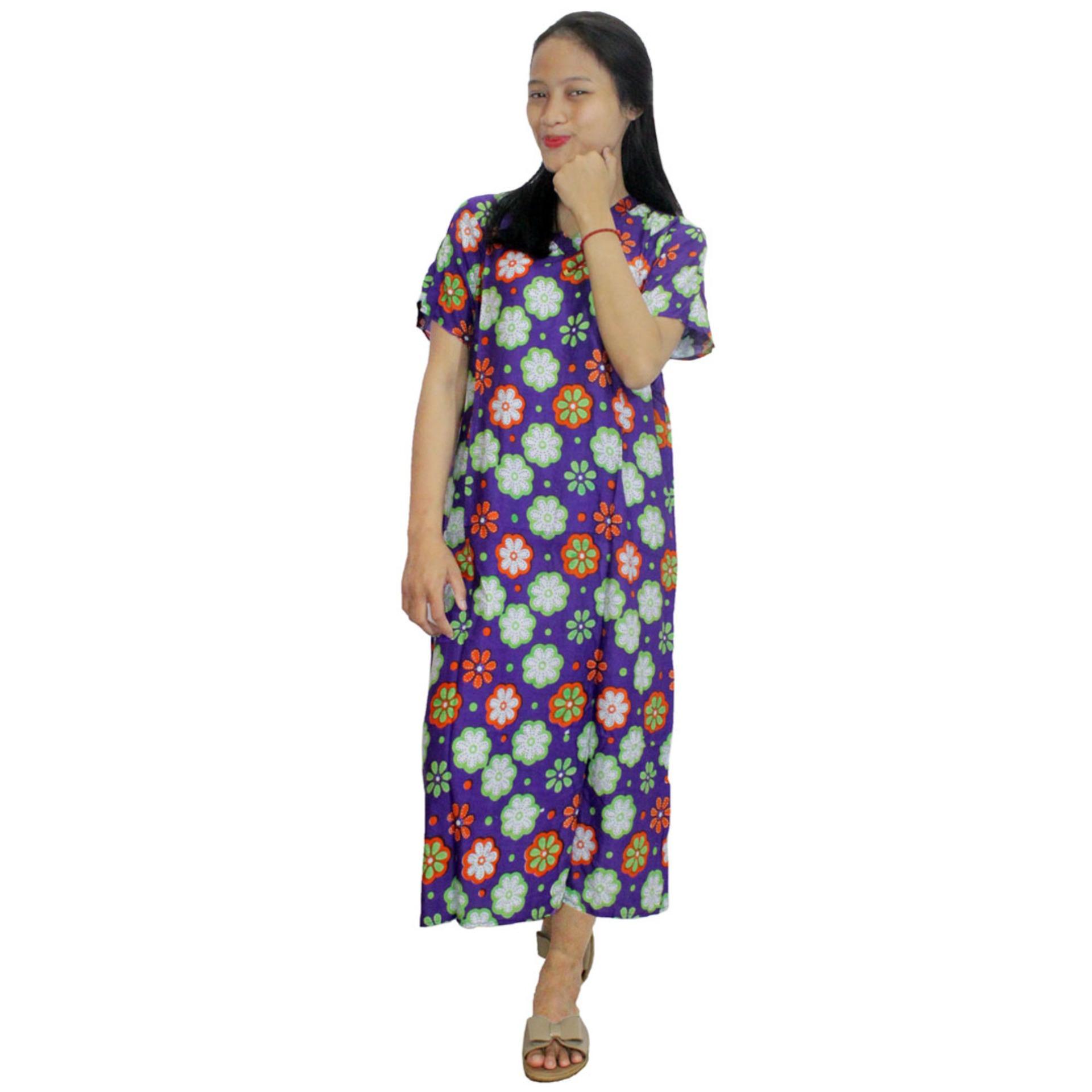 Daster Batik, Daster Lengan Pendek, Baju Tidur, Piyama, Kancing, Daster Bumil, Daster Busui (DPT001-63) 