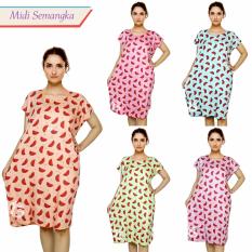 BUY 1 GET 5 DASTER MIDI SEMANGKA/DRESS MIDI WATERMELON/BAJU HAMIL/BAJU TIDUR