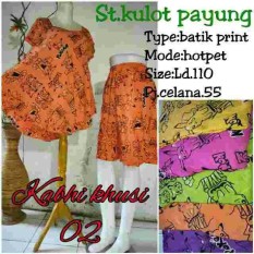 Daster Setelan Celana Kulot Batik Hotpant Baju Tidur Jumbo Bali Solo