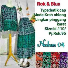 Daster Setelan Rok Blouse Batik Cap Baju Hamil Busui Kado Jumbo