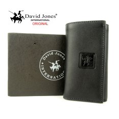 David Jones dompet kulit stnk gantungan kunci mobil / motor motif polos 1153 hitam ( DJ GKP 7901 )