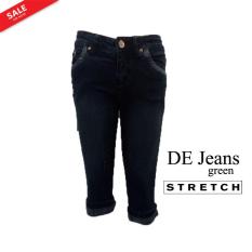 DE Jeans - Celana Jeans Pendek Wanita 7/8 Sobek-Sobek - Ripped Jeans Model Lipat Bawah - Size 27 dan 28 - Bahan Jeans Stretch Melar