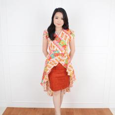 De Voile Batik Wanita Ghina Wide Tail Dress (Orange)