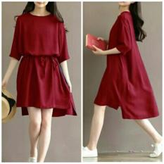 Debbie Gallery Dress Lengan Pendek FS0768 - MERAH / Gaun Baju Terusan Wanita / Rnlea