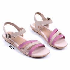 Pluvia - Sepatu Sandal Flat Wanita Tali Terbaru AD07 - Salem