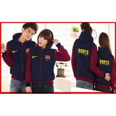 DeCouple Jaket Baru Pasangan Wanita dan Pria Barca / Jacket Couple Barcelona / Jaket Bola Sepasang / Jacket Girl & Jaket Pria LC - Navy
