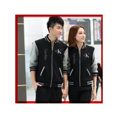 DeCouple Jaket Baru Pasangan Wanita dan Pria CK / Jacket Couple Calvin / Jaket Sepasang / Jacket Girl & Jaket Pria LC - Hitam