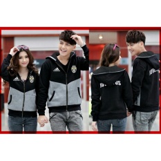 DeCouple Jaket Baru Pasangan Wanita dan Pria Jupe / Jacket Couple Jupe Club / Jaket Sepasang / Jacket Girl & Jaket Pria LC - Hitam Abu