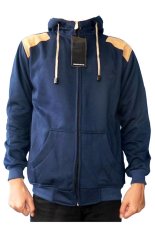 DEcTionS Jaket Sweater Fleece Elbow - Navy