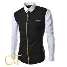 DEcTionS Kemeja Slim Fit Pria N353 Executive Dark Combi Lengan Putih