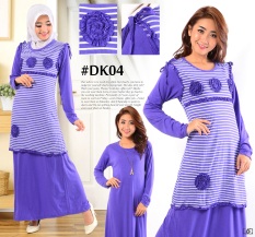DeKaCo Gamis Muslim Spandek Lapis 2 Elegan & Cantik DK004 Ungu