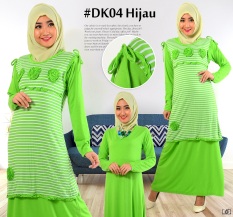 DeKaCo Gamis Muslim Spandek Simpel Cantik DK004 Hijau