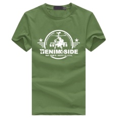 Sisi Denim Sky Force Agen 2017 Baru Hot Custom O Katun Lengan Pendek T-Shirt untuk Pria (Hijau Army) -Intl