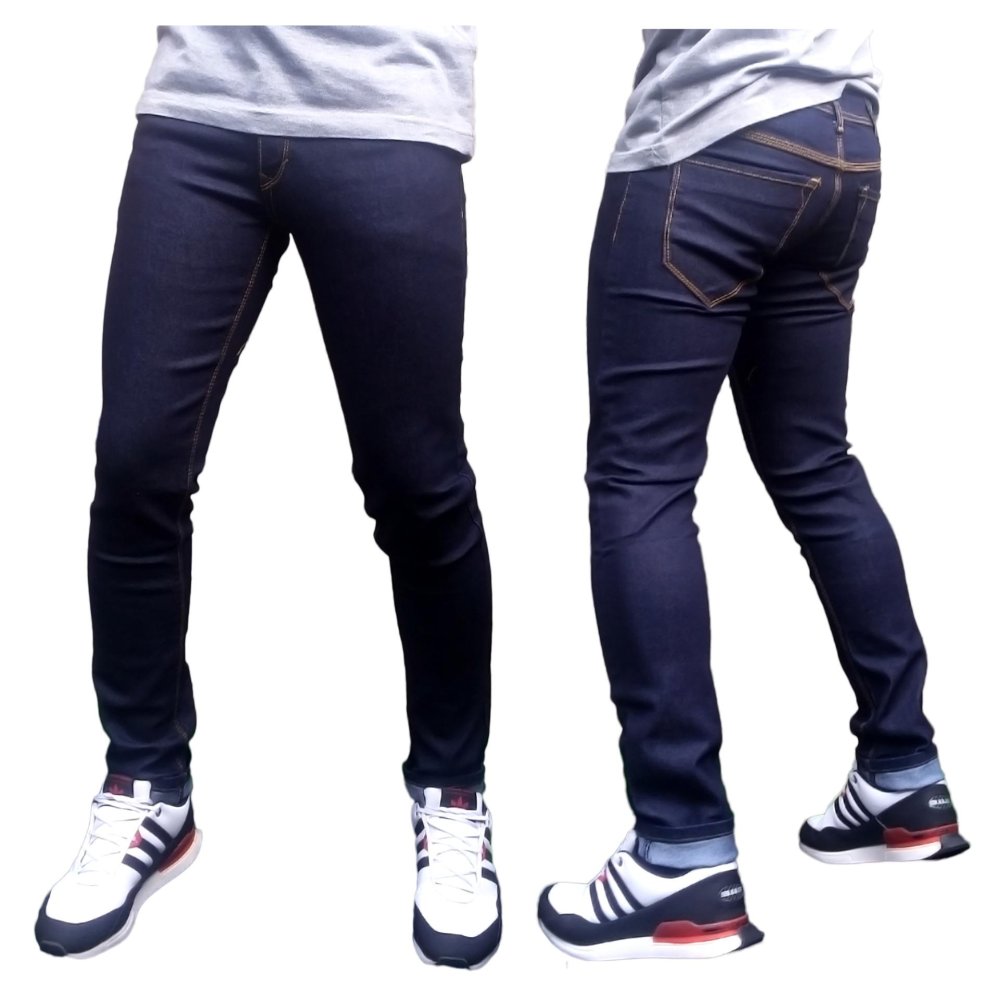 DFS Celana jeans skinny / slimfit / pensil pria - biru dongker
