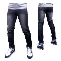DFS Celana jeans skinny / slimfit / pensil pria - Black Grey Scrub