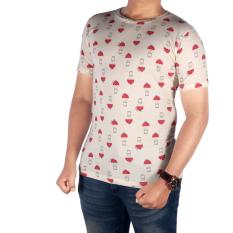Dgm_Fashion1 Baju Kaos Distro Pria Semangka Lengan Pendek /Kaos Pria/Kaos Casual/Kaos Men/ kaos Polos/ Kaos Oblong/Kaos DISTRO/Kaos Oblong/Kaos Pendek/ KAOS Polo ST 4907 Krim dan Merah