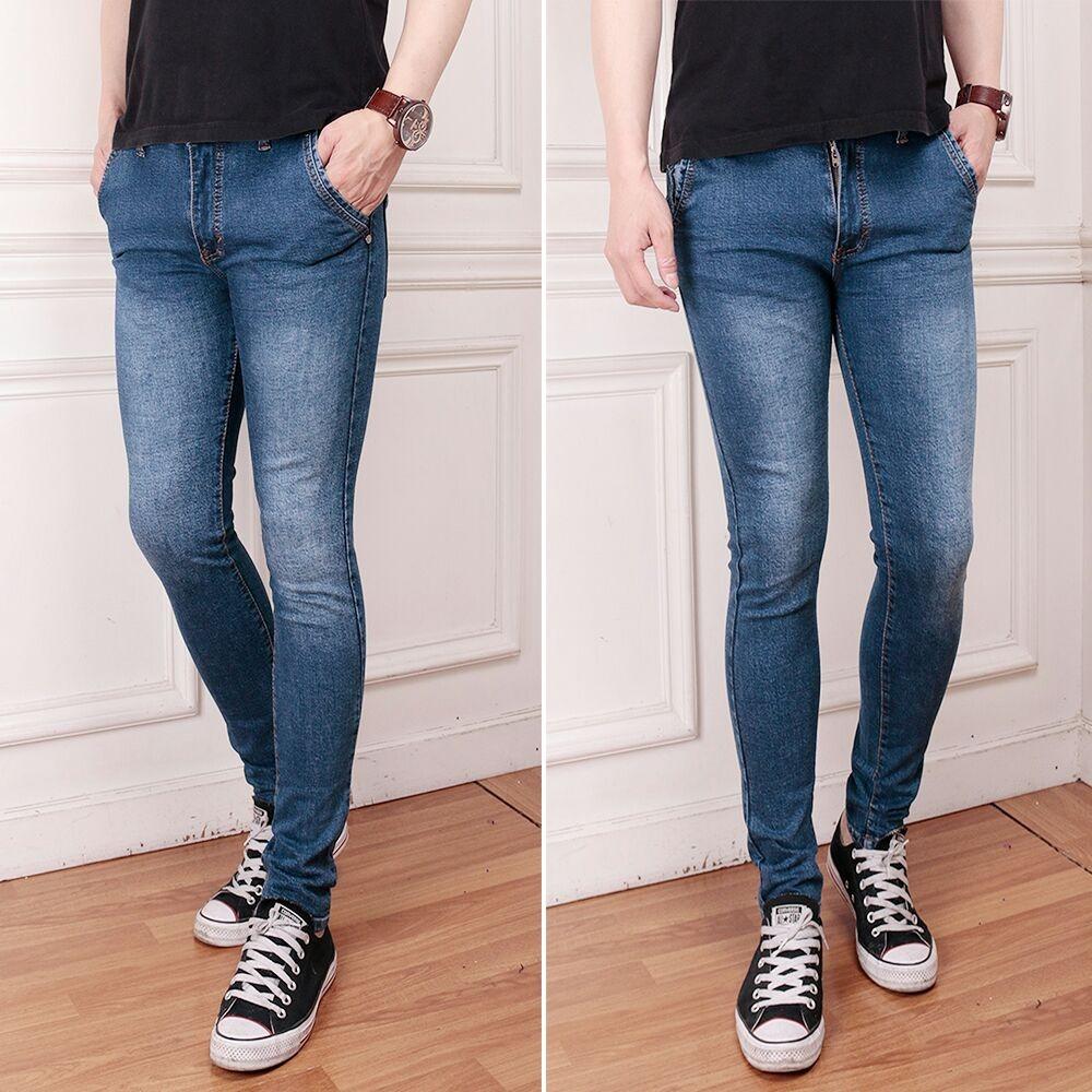 dhaf collection celana jeans pria slimfit/pensil biru terbaru bahan bagus 
