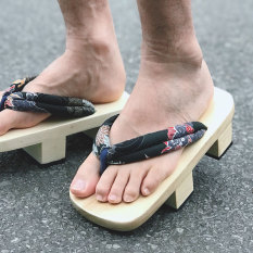 Di Mana Ni Xia Kayu Putih Gaya Jepang Sandal Jepit (Model Pria + Berwarna Warna-warni Unicorn)