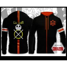 Digizone Jaket Anime Hoodie Zipper One Piece Trafalgar Law Corazon (JA OP 13) Best Seller - Black