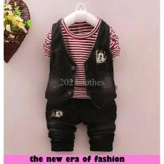 Diskon D9400 Baju Anak Lelaki Kids 1 - 3Tahun Setelan Mickey Mouse 3In1 Laris