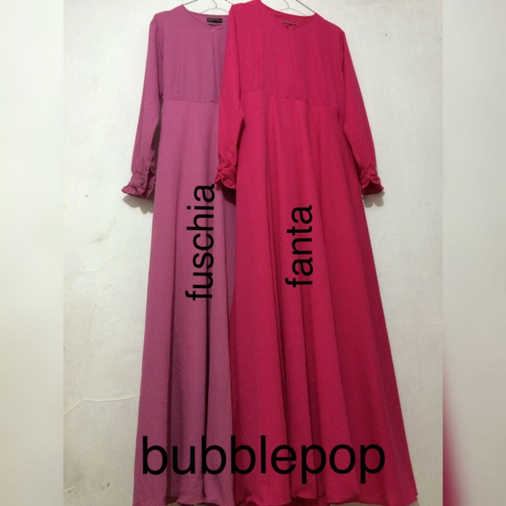 Adzra Diskon!!! Sale!!! Promo Gamis Murah/Gamis wanita/Busana muslim/Gamis syar'i BUBBLEPOP PREMIUM