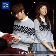 Distributor Baju Couple - Couple Lengan Panjang - zigzag lp couple abu
