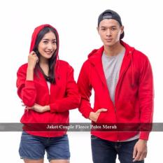 Distributor Jaket Couple - Sweater Couple Online - Jaket Couple Polos Merah Fleece