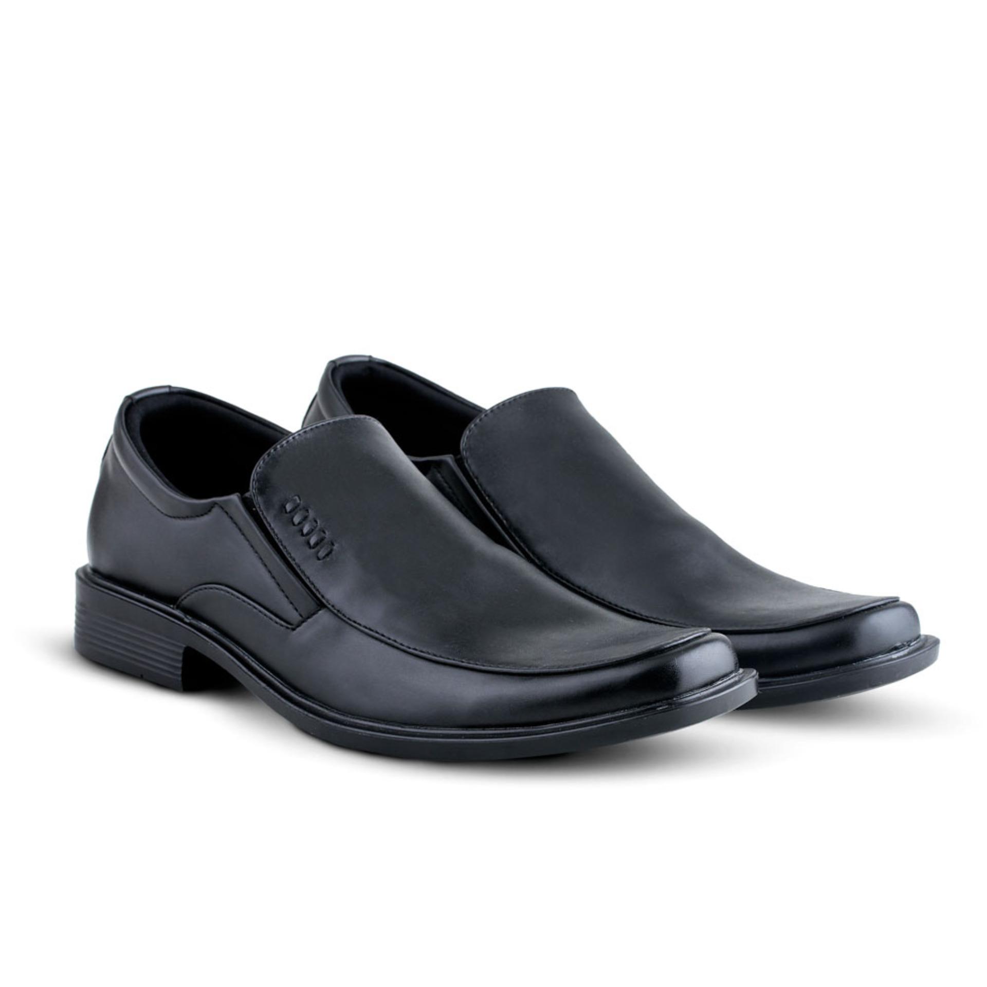 Sepatu VD 368 Sepatu Formal Pria Pantofel Untuk Kerja Kantor Kulit Sintetis - Hitam