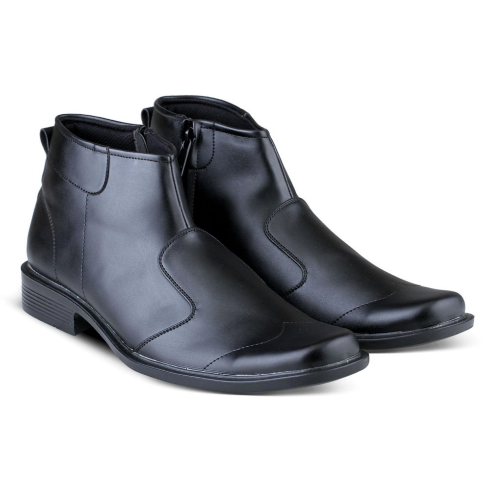 Distro DS 464 Sepatu Boot Formal Pantofel Pria Untuk Kerja dan Kantor kulit sintetis- Hitam