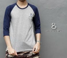 Distro/Kaos/Baju/T-Shirt3per4/New Second8 Reglan Misty Navy