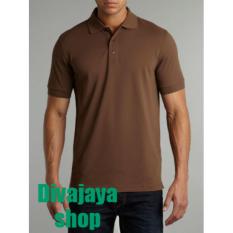 kaos polo kerah polos pria/wanita model terbaru Divajaya shop--coklat