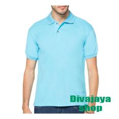 Kaos polos - Polo Shirt Pria- Biru Muda-Divajaya shop