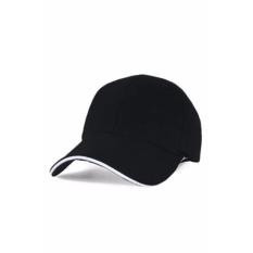 Topi Baseball Rapel List- Hitam list Putih