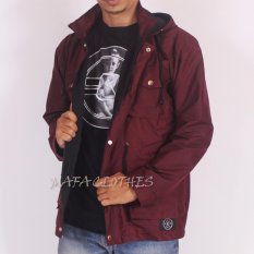 Djbred Jaket Parka Pria Waterproof - Maroon