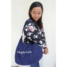 Djogja Craft Tas Rajut Hobo Nilon Besar - Biru Dongker