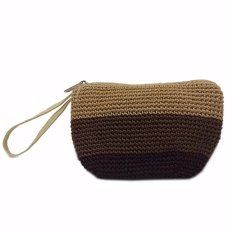 Djogja Klasik Craft Dompet Rajut Triple Tiga Warna - Coklat